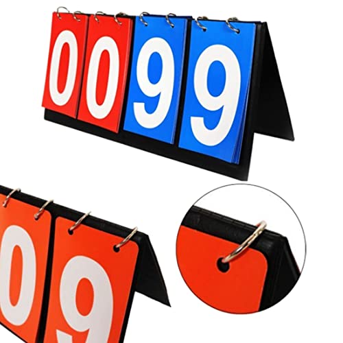 Jilukibo Portable Table Top Scoreboard, Multi Sports Score Counter Flip Scoreboard, Sport Score Keeper For Football Baseball Volleyball Tennis Basketball (4 Digit) #TOP3