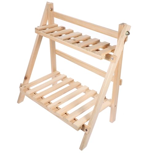 Operitacx Wooden Plant Stand Desk Riser Flowerpot Tray Indoor Flower Storage Rack Home Organizer