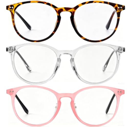 Image of Kursan Non Prescription Clear Lens Fake Glasses for Women Men Retro Round Plastic Frame Eyeglasses