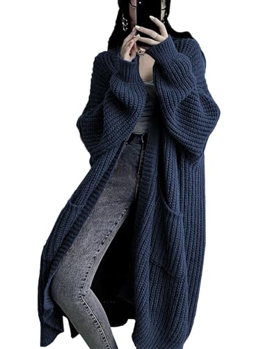 Image of Womens Long Cardigan Sweaters Open Front Oversized Duster with Pocket for Women 2025 Fall Winter Knit Design Coats