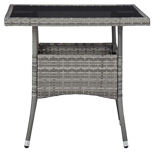 Table avec chaises d'extérieur en résine tressée et bois résistant - 6