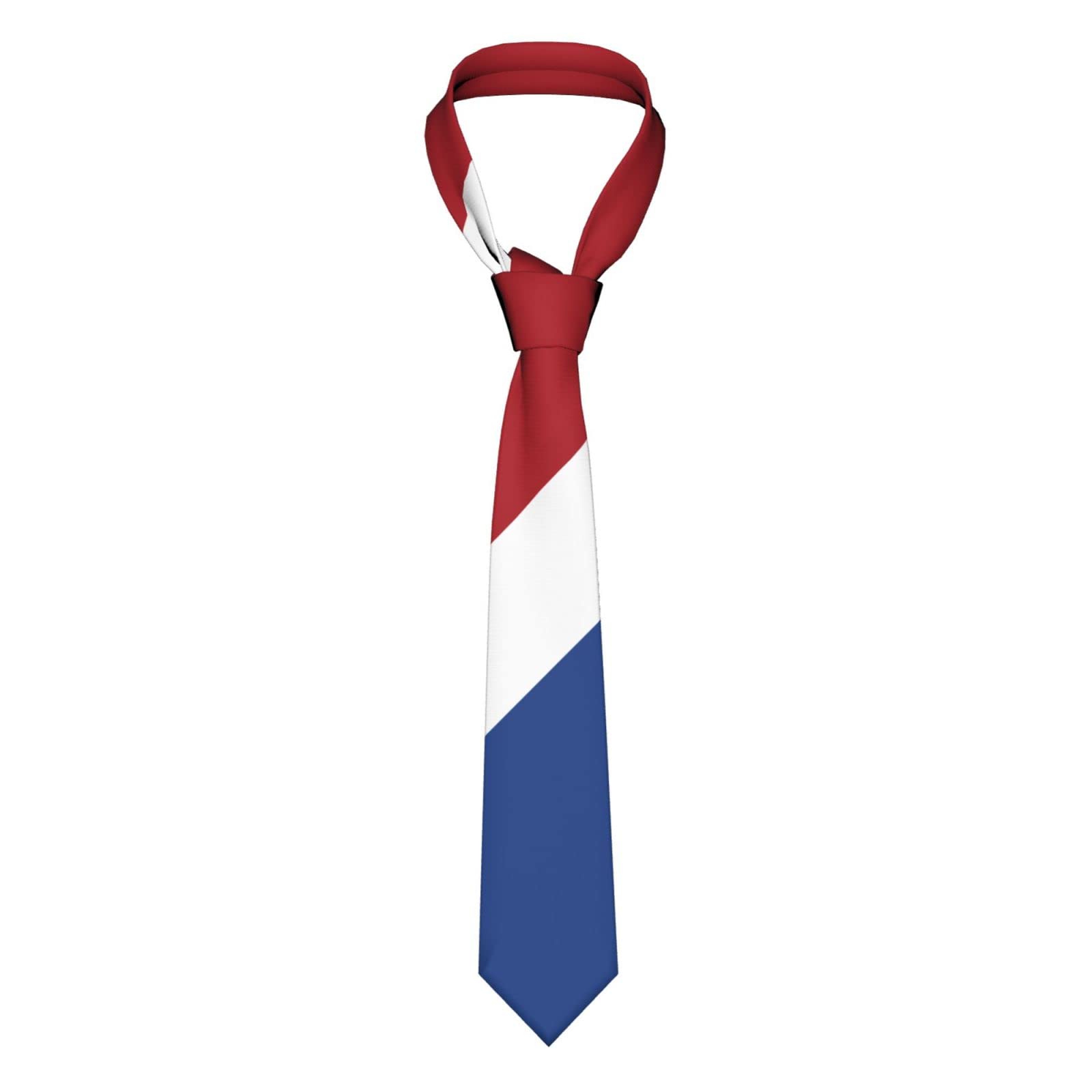 DABOYOZHZH Netherlands Flag Emblem Holland Striped Necktie Men'S Neck Ties Mens Party Business Neckties Soft Skil Tie