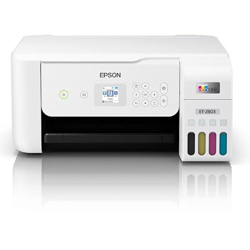 Epson Ecotank 2803 Series All-In-One Color Inkjet Cartridge-Free Supertank Printer | Print Copy Scan | Wireless | Mobile & Voice-Activated Printing | Print Up To 10 Iso Ppm | 1.44" Color Lcd Display #TOP17
