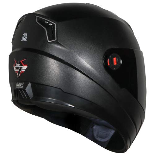 Image of Steelbird SBA-1 7Wings Handsfree Dashing Helmet for Ladies /Girls with Detachable Handsfree Device (Medium 580 MM, Black with Smoke Visor)