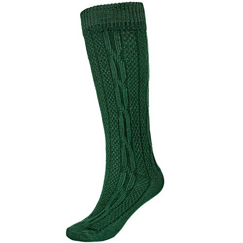 Mufimex Trachtensocken Trachtenstrümpfe Schoppersocke mit Zopfmuster Herren und Damen Grün 41 Cover