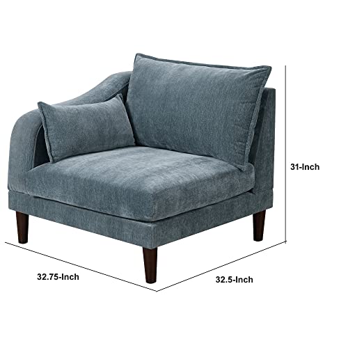 Sillón modular con brazo único azul suave miniatura 2