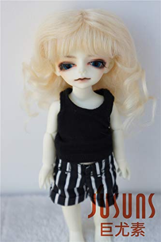 Doll Wigs D20313 Long Princess Wave Mohair BJD Doll Wigs (Blond, 4-5inch)