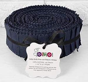 Soimoi Dunkelblaue Stoffstreifen Jelly Roll 40 Stück