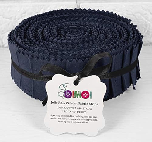 Soimoi Dunkelblaue Stoffstreifen Jelly Roll 40 Stück