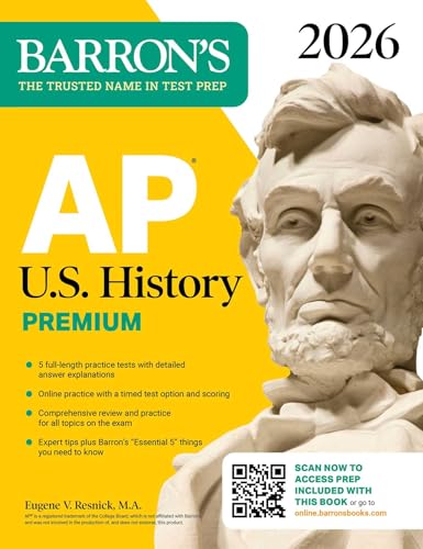 AP U.S. History Premium, 2026: Prep Book with 5 Practice Tests + Comprehensive Review + Online Practice (Barron's AP Prep)
