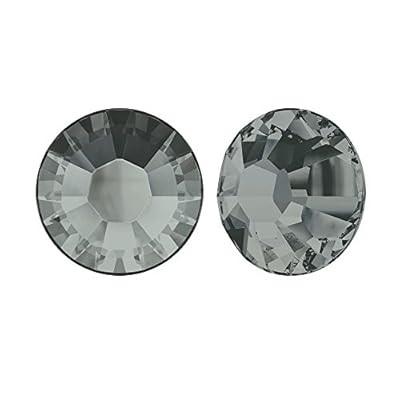 Swarovski HOTFIX Flatbacks, Black Diamond Iron-on Rhinestones Art. 2028, Iwọn ss6 (2mm), Awọn ege 360