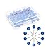 AnMiao Star 100pcs Map Tacks Push Pins 1/4 Inch Diameter Plastic Round Head,Used for Marking Variety DIY Craft Office and Home on Map,Bulletin Board or Cork Boards.(Dark Blue）