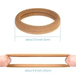 50PCS Seamless Hair Ties for Women Thick Hair, Soft Pony Tails, Large Elastic Hair Bands, Thick Ponytail Holders No Damage, Light Brown, 2 Inch in Diameter - Image 2