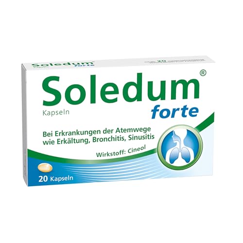 Soledum Kapseln forte |20 Kapseln| Erkältungskapseln mit Cineol bei Entzündungen der Atemwege wie Bronchitis