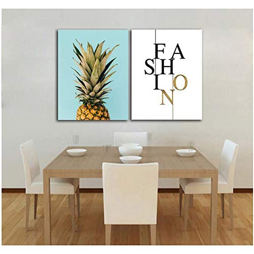 Toile image ananas de haute qualite graphique pour decoration murale epuree - 3