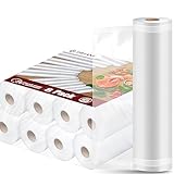 Potane 8 Pack 8'x20'(8Rolls) Thickened Vacuum Sealer Bags For Food, Textures on Both Sides, Smell-Proof, Heavy Duty for POTANE, Food Saver, Weston, Sous Vide