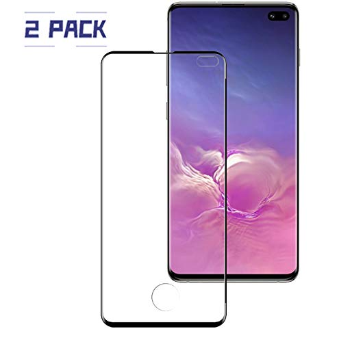 [2 Pack] Galaxy S10 Plus Screen Protector Tempered Glass，[Support display fingerprint sensor][Easy Installation] [Touch Sensitive] [Case Friendly] Screen Protector Galaxy S10 Plus
