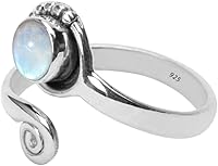 Vista 66 de Anillo de dedo del pie de piedra preciosa de plata de ley 925, joyería para el cuerpo, anillo de dedo del pie de la mano de la mano de la piedra