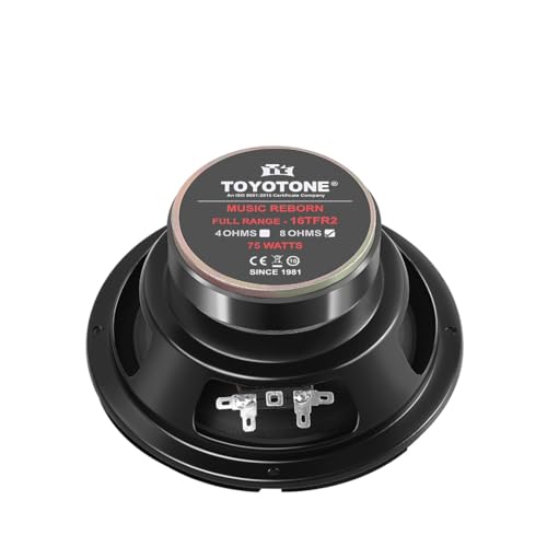 Image of TOYOTONE 6-Inch Full-Range Speaker | Dual Cone | 75W | 8-Ohms | Copper Coil | High Sensitivity | Ideal for Home & Car Audio (Pack of 1)