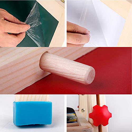 Wooden Kids Easel,Art Easel With Paper Roll Double-Sided Whiteboard & Chalkboard Standing Easel With Bonus Magnetics, Numbers And Other Accessories For Kids,Tollders, Boys And Girls #TOP4