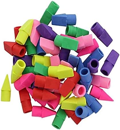 GUODUN Correction Supplies for Kids Classroom Assorted Colors Painting Pencil Eraser Toppers Eraser Caps Pencil Erasers Pencil Top Erasers(10pcs)