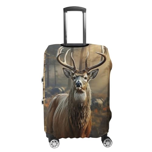 Deer Hunting Season Luggage Cover, Washable Elastic Suitcase Cover Protector Fit 18-32 Inch Luggage4