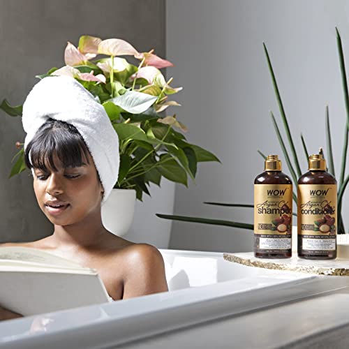 WOW Skin Science Moroccan Argan Oil Shampoo and Conditioner Set - Moroccan Oil Shampoo & Conditioner Set Sulfate & Paraben Free - Shampoo & Conditioner Set for All Hair Types