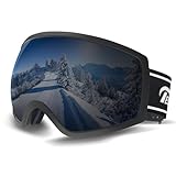 [Geekin] 新登場 スキーゴーグル スノボ ゴーグル 眼鏡対応 レディース メンズ スノーボード ゴーグル UV400保護 OTG広視野球面レンズ イタリア製曇り止めレンズ 滑り止めベルト 紫外線防止 大視界 ヘルメット対応 ベンチレーション 軽量 耐衝撃 ski goggles ジュニア 男女兼用 登山 防風/防雪/晴れ/曇り/全天候対応 (黒枠・ブラック（10%）)