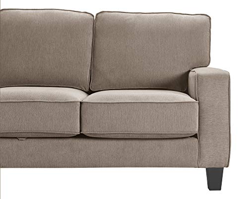Serta Palisades Sofas With Storage 1 Modern Design, Track Arms, Foam-Filled Cushions, Easy-To-Clean Fabric Upholstery, 77", Soft Tan #TOP6