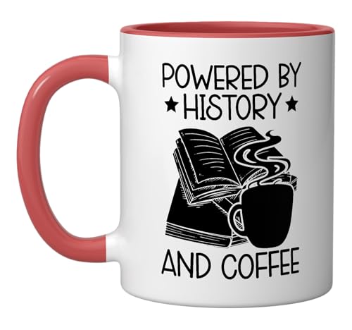 Taza cerámica histórica para café 11 oz rojo/blanco miniatura 1