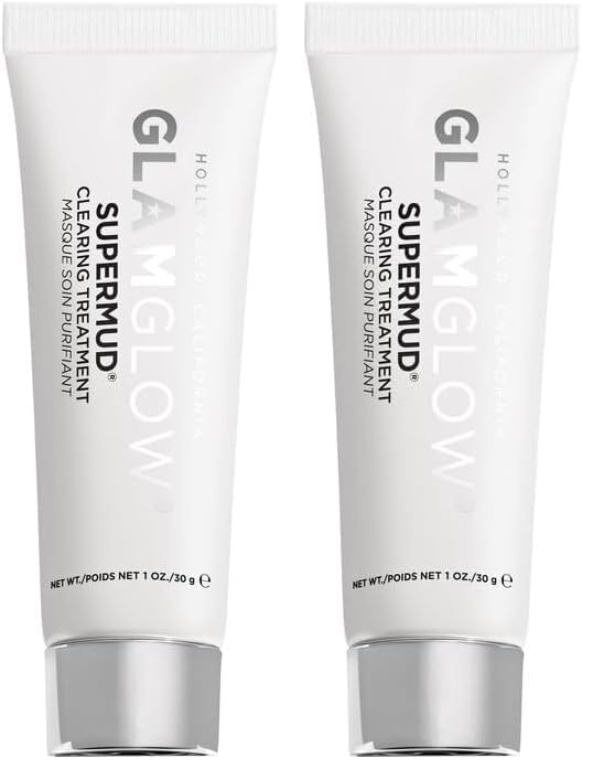 Glamglow SUPERMUD Instant Clearing Treatment Face Mask | Clearing Face Mask For Acne Prone Skin and Oiliness to help Minimize Pores | Activated Charcoal, BHA & AHAs
