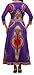 Purple African Attire for Women Sexy V Neck Casual Black History Long Sleeve Dashiki Dress Long Maxi Dresses