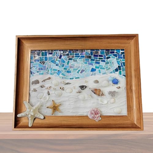 Kit d'art en verre de mer idée cadeau originale avec cadre photo fait à la main