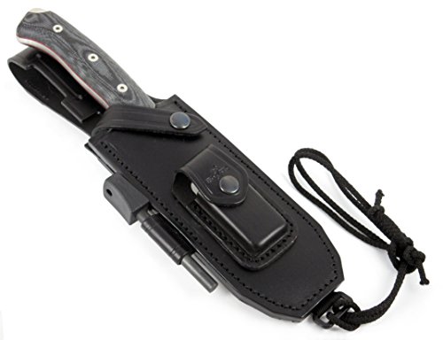 JEO-TEC Nº15 Bushcraft Survival Hunting Tactical Knife - BOHLER N690C Stainless Steel, Multi-positioned Leather Sheath, Sharpener Stone - Thumbnail 6