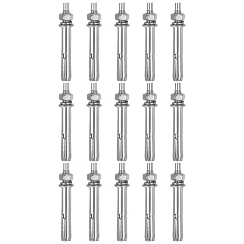 Image of DTGN M6 x 60 Expansion Bolts - 25Pack- Good for Concrete Dry Brick Block Walls - 304 Stainless Steel - Silver
