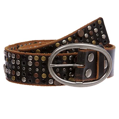 Ceinture en cuir de vachette cloutée pour sublimer votre jean noir vintage