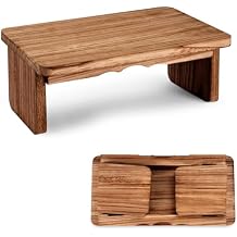 Folding Yoga Meditation Bench - Yoga Kneeling Bench for Adult, Wooden Zen Meditation Stool Kneeling Bench for Yoga Practice Dark Brown