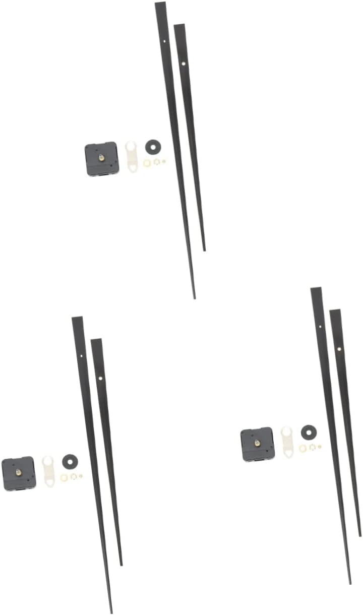 Mikikit 3sets High Torque DIY Clock Movement Mechanism Long Shaft for Wall Clock Repair Durable Parts for Home Office and Classroom Use