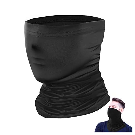 Hurdilen Máscara de Cuello de Verano la Cara Protección Solar - Máscara de Seda de Hielo - Mascarilla Transpirable Anti-UV - Máscara Deportiva al Aire Libre para Hombres y Mujeres(Negro)