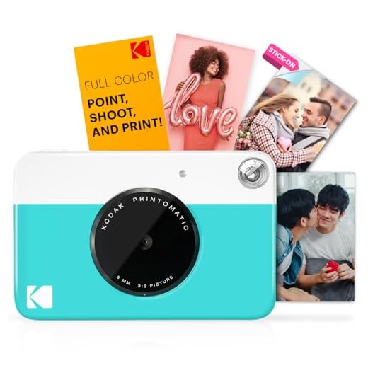 KODAK Printomatic Digital Instant Print Camera - Full Color Prints On ZINK 2x3" Sticky-Backed Photo Paper (Blue) Print Memories Instantly