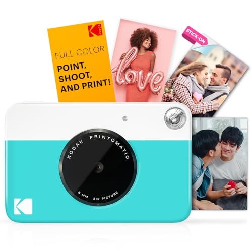 Kodak PRINTOMATIC Digital Instant Print Camera (Blue), Full Color Prints On Zink 2x3 Sticky-Backed Photo Paper - Print Memories Instantly (Image - 1)