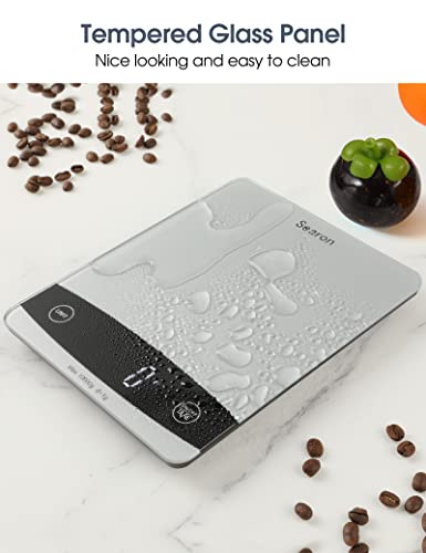 Searon Food Kitchen Scale Digital - Ounces And Grams Ml Lb,10Kg/22Lb Capacity For Weight Loss, Baking, Cooking, Keto And Meal Prep, Tempered Glass Panel - 7.9 X 6.3 X 0.6 Inches #TOP6