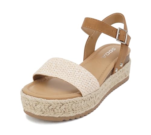 Image of Soda CLIP ~ Women Open Toe Ankle Strap Platform Espadrille Sandal