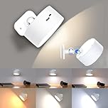 Battery Operated Wall Light, Rechargeable Magnetic LED Wall lamp, Reading Light with 360° Rotations, Wall Light with 3 Color Modes, Touch Control, Wireless Wall Sconces for Bedroom Bedside (White)