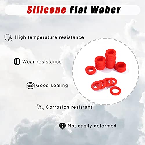 Litorange 30 Pcs Outdoor Garden Hose Washer Gasket Combo Pack Red. Made From Soft Silicone (Not Rubber, Better Sealing Than Rubber),Used For Faucets 3/4" Fittings Washing Machine Hot Water. #TOP6