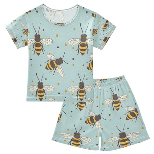 senya Short Sleeve Pajamas Sets Summer Cotton Sleepwear Bees Dot