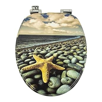 Foto di OGOMONDO Sedile Wc Copri Water Universale Frizionato Colorato Fantasia MDF Chiusura Rallentata