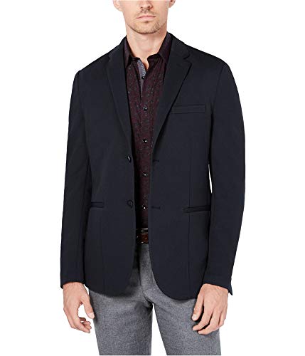 Ryan Seacrest Mens Performance Two Button Blazer Jacket, Blue, Small