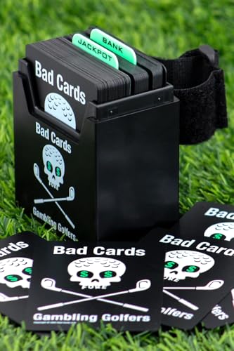 Bad Cards Fore Gambling Golfers (Weatherproof Edition) - On-Course Golf Betting Game, Pvc Cards In Durable Plastic Box, Straps To Golf Cart, Fun &Amp; Unique Golf Gambling Game For Any Round