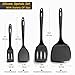 Silicone Spatula Set, 600°F Heat Resistant Silicone Spatula Turner Flipper for Cooking, Non Stick and Non Scratch Kitchen Utensils for Eggs & Pancakes, 4 Pack, Black